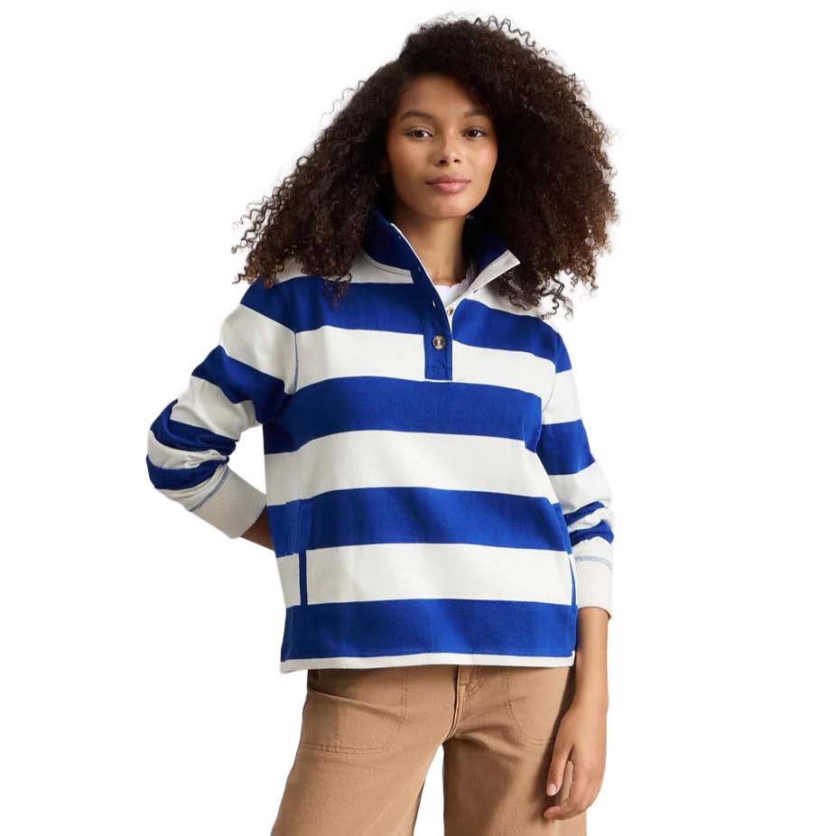 White Stuff Bobby Button Stripe Sweat